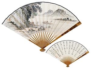 袁松年、謝鳳藻「漁舟曉發、行書」