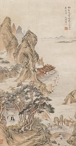 袁江「仿趙伯駒山水」